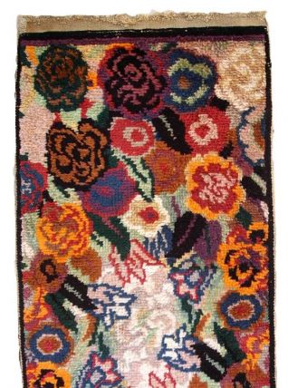 Tapis ancien Français Art Deco fait main, 1C738