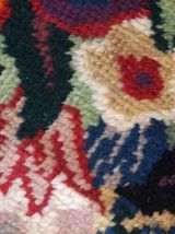 Tapis ancien Français Art Deco fait main, 1C738