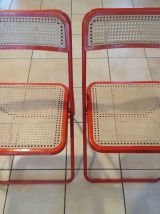 2 chaises Nic Cormano, pliables, métal, années 70.