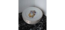 1O assiettes à dessert illustrées (Saint amand)