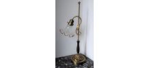 Lampe en laiton et tulipe en verre (style art déco)
