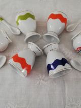 Ensemble coquetiers, sel/poivre porcelaine