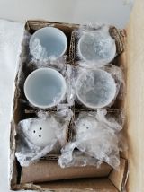 Ensemble coquetiers, sel/poivre porcelaine