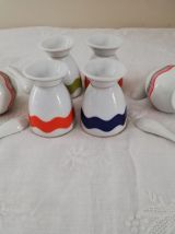 Ensemble coquetiers, sel/poivre porcelaine