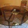 Table verre et alu 1970