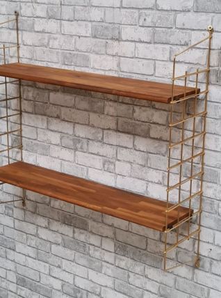 Etagere vintage scandinave 1960 a 70  bois exotique massif e