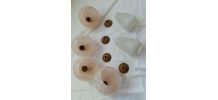 Petits globes en verre de Clichy rose