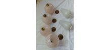 Petits globes en verre de Clichy rose