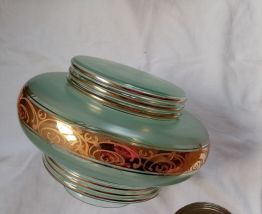 Globe verre motifs dorés et chapeau "adaptable" 