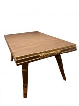 Table à manger Vintage en bois, extensible avec 2 rallonges