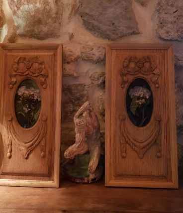 Paire de cadres pendants herbiers