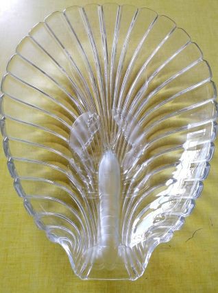 Grand plat à homard en verre 1970