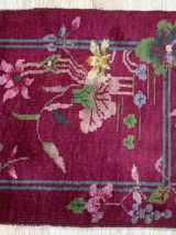 Tapis ancien Chinois Art Deco fait main, 1B877