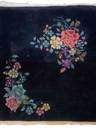 Tapis ancien Chinois Art Deco fait main, 1B878