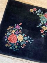 Tapis ancien Chinois Art Deco fait main, 1B878