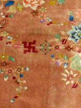Tapis ancien Chinois Art Deco fait main, 1B883