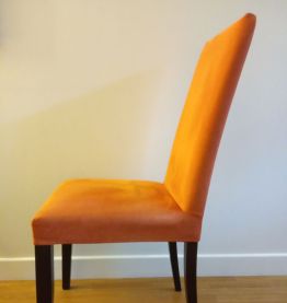 Chaises Cinna alcantara orange lot de 4