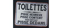 Plaque métal Toilettes