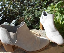 BOTTINES ATMOSPHERE STYLE MUSTANG  T 37 NEUF GRIS BEIGE 