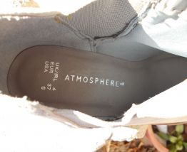 BOTTINES ATMOSPHERE STYLE MUSTANG  T 37 NEUF GRIS BEIGE 