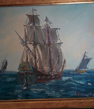 Tableau : Ecole du XXe siécle, remarquable huile sur toile 