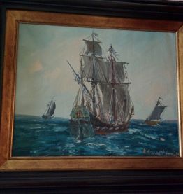 Tableau : Ecole du XXe siécle, remarquable huile sur toile 