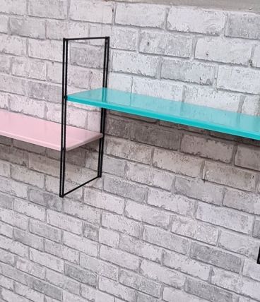 etagere string style tomado 1960  a 70 metal 2 tablettes ros