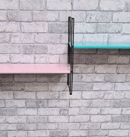 etagere string style tomado 1960  a 70 metal 2 tablettes ros