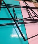 etagere string style tomado 1960  a 70 metal 2 tablettes ros