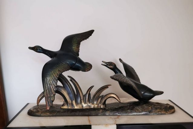 Statue canards bronze