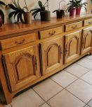 Table en chêne, 6 chaises et un bahut