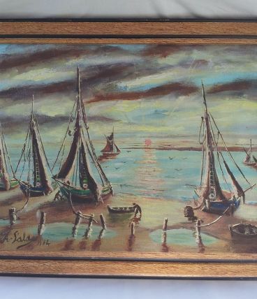 Tableau marine signé 74 / Déco