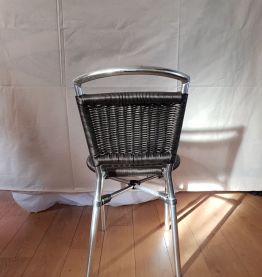 lot 2 chaises acier chromé