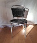 lot 2 chaises acier chromé