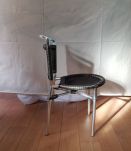 lot 2 chaises acier chromé