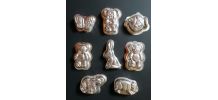 8 moules anciens en fer blanc animaux 