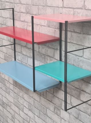 etagere string multicouleurs  1960 a 70     71x37x17 etagere