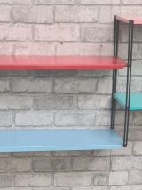 etagere string multicouleurs  1960 a 70     71x37x17 etagere