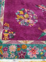 Tapis ancien Chinois Art Deco fait main, 1B870