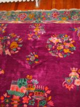 Tapis ancien Chinois Art Deco fait main, 1B870