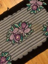 Tapis ancien Américain Hooked fait main, 1B889