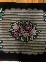 Tapis ancien Américain Hooked fait main, 1B889