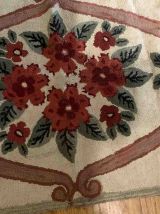 Tapis ancien Américain Hooked fait main, 1B890
