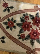 Tapis ancien Américain Hooked fait main, 1B890