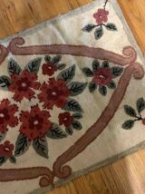 Tapis ancien Américain Hooked fait main, 1B890