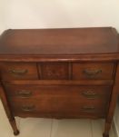 Commode Console  Bois Massif Patiné -3 tiroirs-cache secrete