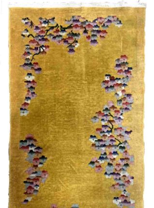 Tapis ancien Chinois Art Deco fait main, 1B894