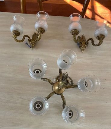 Plafonnier + appliques