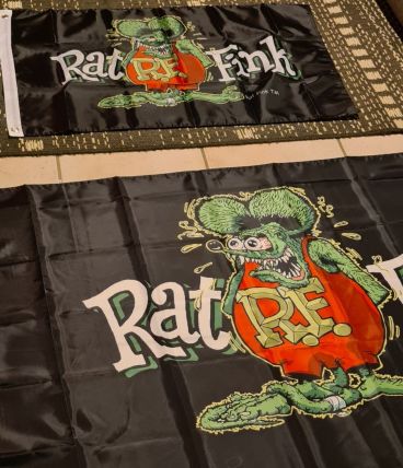 Drapeau Rat Fink   60x90;15e   90x150  ;    18e        120 x