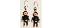 Boucles d'oreilles de fantaisie pendantes avec figurines de 